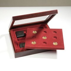 Кассета из дерева для золотых монет 100 евро и слабов Leuchtturm MKG2T100EUD