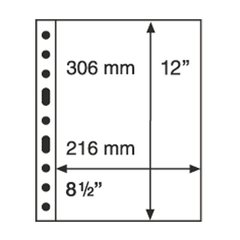 Лист до альбому Leuchtturm, GRANDE, 2x1 кишеню 216 х 306 мм, чорний, 1S, 333555