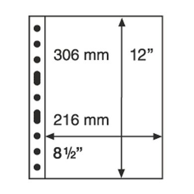 Лист до альбому Leuchtturm, GRANDE, 2x1 кишеню 216 х 306 мм, чорний, 1S, 333555