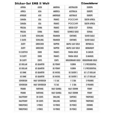 Етикетки для монетних боксів (монети з всього світу) Leuchtturm EMB2